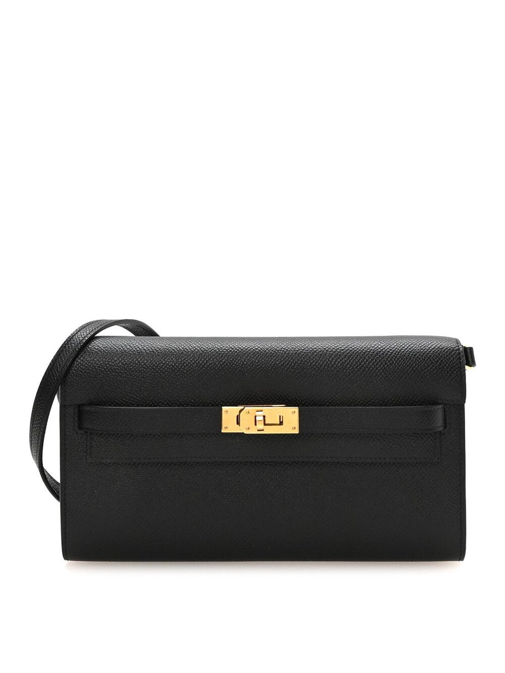 Hermes Epsom Kelly Wallet To Go Black #372531H58B